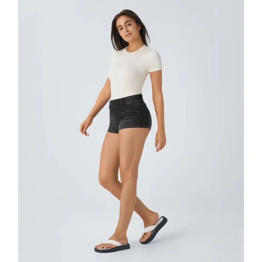 Halara Flex™ Mid Rise Pocket Denim Casual Shorts, NWT! Size L